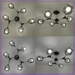 Потолочная люстра на штанге Seven Fires Mouzes SF3328/6C-BK-CR-SMK