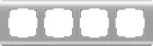 Рамка на 4 поста Stream (серебряный) Werkel W0042106 (a051275)