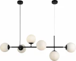 Подвесной светильник Ирда 07622-6,19-01 черный/белый E27 6*40w (220V, на тросе, шарики, молекулы)