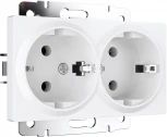 Розетка двойная с заземлением (белый матовый) Werkel W1172061 (a062410)