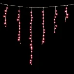 Гирлянда Бахрома 1 x 1 м Светло-Розовая 220В, 65 LED, Провод Прозрачный Силикон, IP65