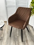 Стул BRANDY 505-11 Кофе, велюр беспальчиковый" / черный каркас, М-City"
