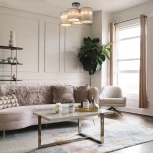 Потолочная люстра на штанге Escada Fantasy 642/4P 4х60Вт E27, металл/ткань, черный (220V)