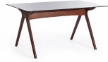 Стол VIBORG (mod. T-379G) Темный орех (HN GLAZE) (дерево гевея, стекло)