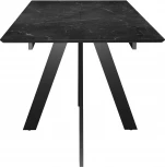 Стол DikLine DKD140, керамика 140(180)х80, мрамор черный матовый, опоры черные (2 уп.) арт.00-00076077