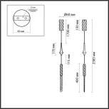 Подвесной светильник Odeon Light Kolos 5449/4L сатинированн.латунь/прозрачн./металл/стекло LED 4W 3000K (220V, на проводе)