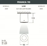 Потолочный светильник уличный Fumagalli Franca 90 3A7.000.000.AXU1L (220V, IP55)