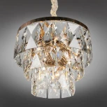 Подвесная люстра ярусная Omnilux 729 OML-72903-09 (220V, хрусталь, на цепи, круглые)