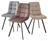 Стул CHILLI SQUARE BLUVEL-19 BLACK, велюр