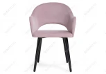 Стул Woodville на металлокаркасе Апри микровелюр розовый / черный глянец 464179