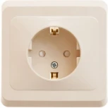 Розетка встраиваемая с заземлением и шторками (кремовый) Systeme Electric Этюд PC16-004K