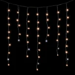 Гирлянда Бахрома 3,2 x 0,9 м Экстра Тепло-Белая с Мерцанием Белого Диода 220В, 168 LED, Провод Черный Каучук, IP65