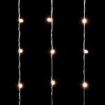 Гирлянда Занавес с Колпачком 2 x 3 м Экстра Тепло-Белый 220В, 600 LED, Провод Прозрачный ПВХ, IP65