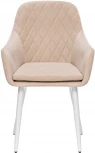Стул с подлокотниками Слим, каркас Белый, велюр Бежевый 2500000185878 Leset