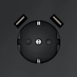 Розетка с заземлением, шторками и USBх2 (графит) Voltum S70 VLS040407