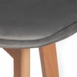 Стул TULIP SOFT BAR (mod. 75) светло-серый (HLR19)/натуральный (вельвет/дерево)