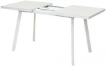 Стол ФИН 120 Латте, стекло/ Белый каркас М-City
