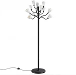 Торшер Odeon Light Gardi 5090/12F черный матовый/белый/фарфор G4 LED 12*5W (220V, выключатель, цветы)