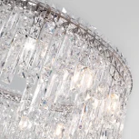 Подвесная люстра Wi-Fi хрустальная Eurosvet Blitz 60159 хром/ прозрачный хрусталь Strotskis хром (220V, управление смартфоном, голосовое управление, умный дом - Minimir Home, Алиса, Маруся, Салют, на цепи)