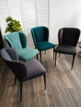 Стул НЕКСТ Barkhat 87 Сине-зеленый, велюр без пальчиковый"/ черный каркас М-City"