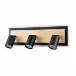 Настенный светильник со спотами Lumion Pine 8025/20WL черный/дерево, металл/МДФ LED GU10 3*10W + LED 20W 220V