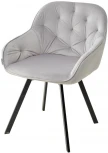 Стул GALE 360 град. поворот. BLUVEL-03 LIGHT GREY, велюр/ черный каркас, М-City