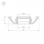 Профиль PHS-A-2000 ANOD (Алюминий) 013215 Arlight