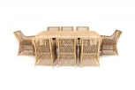 Обеденная группа плетеная, цвет соломенный 4SIS Витория VITC8T-9-SET
