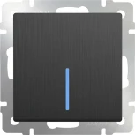 Выключатель одноклавишный с подсветкой (графит рифленый) Werkel W1110104 (a050749)