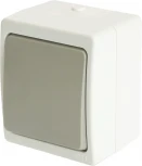 Выключатель одноклавишный (белый,серый) Stekker Велена 49731