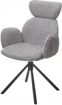 Стул M-City VARDY 360 град.поворот. Brego-07 Серый, ткань/ 7525-180 Серый, велюр/Черный