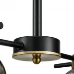 Потолочная люстра на штанге Lumion Emina 8059/4C черный, медь/дымчатый металл/стекло E27 4*60W 220V