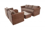 Лаунж-зона из искусственного ротанга, цвет коричневый 4SIS Капучино KS3С2T-4-SET brown