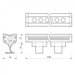 Светодиодный прожектор линейный IP65 AR-LINE-1000L-36W-220V Day (Grey, 30 deg) (Arlight, Закрытый) 024305