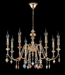 Подвесная люстра Crystal Lux MERCEDES SP8 GOLD/COLOR (220V, на цепи, свеча)