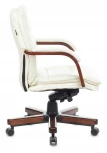 Кресло руководителя Бюрократ T-9927WALNUT-LOW слоновая кость кожа низк.спин. крестовина металл/дерево