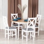 Стул CROSSMAN (комплект) (Шпон/Белый,Серый) Tetchair арт.21626