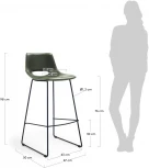 Барный стул La Forma (ex Julia Grup) Zahara (Черный,Зеленый/ Сталь,Пена,Металл)