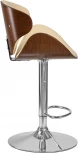 Стул барный DOBRIN KARTER (коричневое дерево, кремовый) 4905-LMZ KARTER, цвет сиденья кремовый, каркаса коричневое основания хром