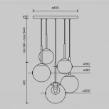 Подвесной светильник Maytoni Basic form MOD521PL-05G (220V, на проводе, шар)