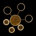 Потолочная люстра на штанге Megan 10164S Gold (LED, 220V, круглые, кольцо)