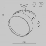 Встраиваемый светильник Maytoni Onda DL024-18W3K-B (LED, 220V, круглые)