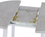 Стол Next круглый раскладной 100-130x100x76,5см, Бетон Лайт, белый Bradex Home RF 0016