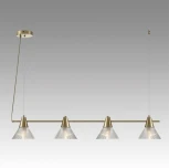 Подвесной светильник Lumion Corne 6596/4A латунь титаниум/прозрачный, металл/стекло E27 4*60W 220V (на проводе)