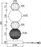 Настольная лампа Maytoni Collar MOD301TL-L18G3K1 (LED, 220V, выключатель, шарики)