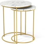 Столик журнальный SHT-CT7 мрамор каррара белый/золото Sheffilton 5478988803