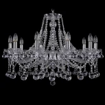 Подвесная люстра Bohemia 1413 1413/10/300/Ni/Balls (220V, хрусталь, на цепи, подсвечник, свеча)