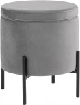 Пуф Грейс с ящиком велюр серый УТ000035889