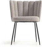 Стул Aniela из серой ткани букле и черными металлическими ножками La Forma (ex Julia Grup) арт.108114