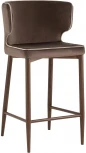 Стул полубарный Stool Group Матео с кантом велюр коричневый ножки дерево УТ000035018